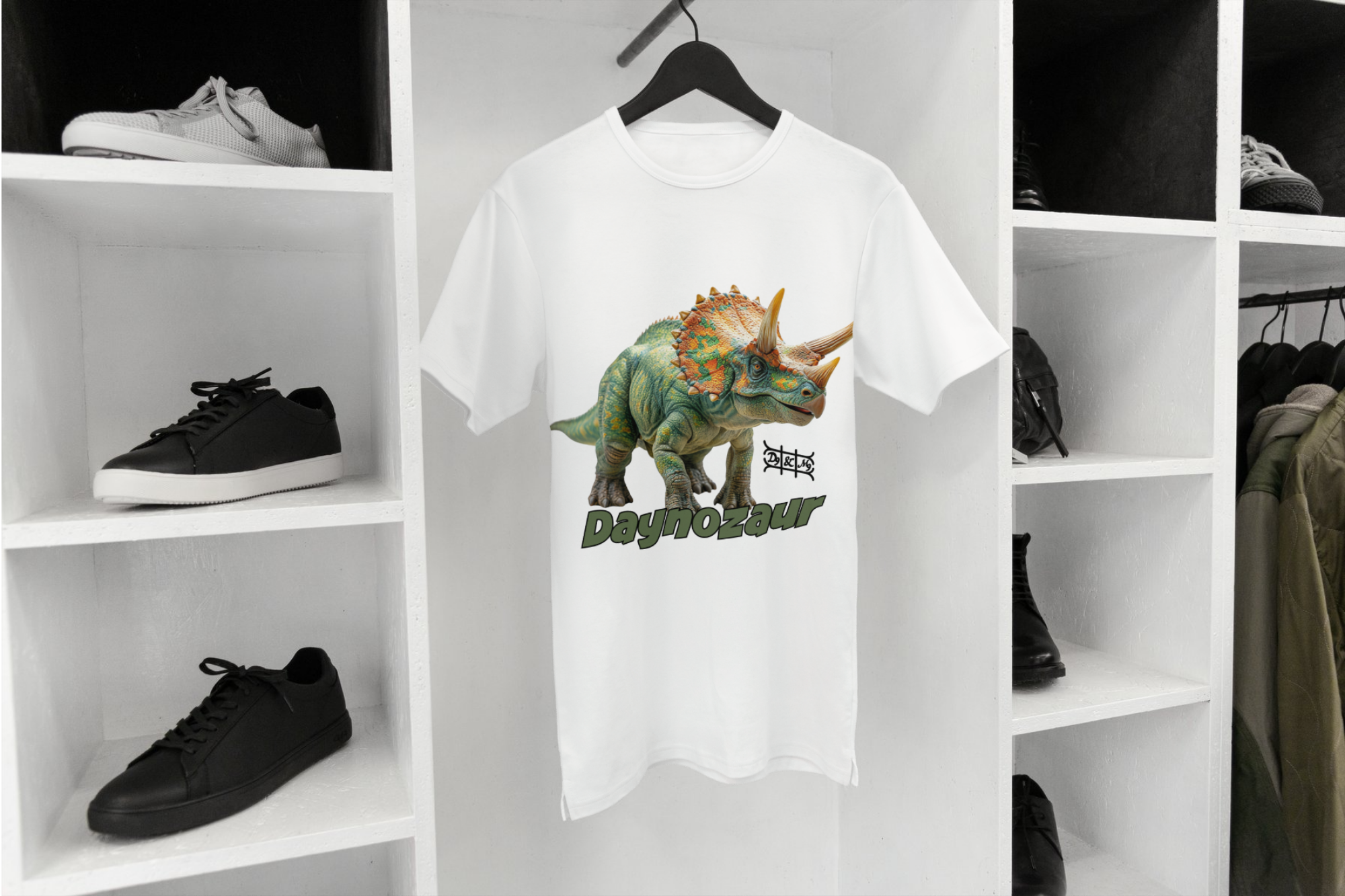 Daynozaur Triceratops Kinder T-Shirt | Dino Print Design