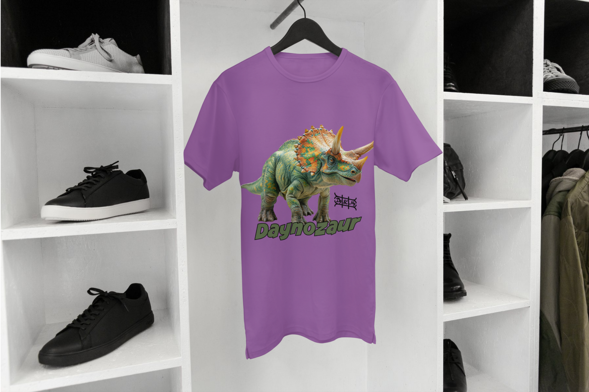 Daynozaur Triceratops Kinder T-Shirt | Dino Print Design
