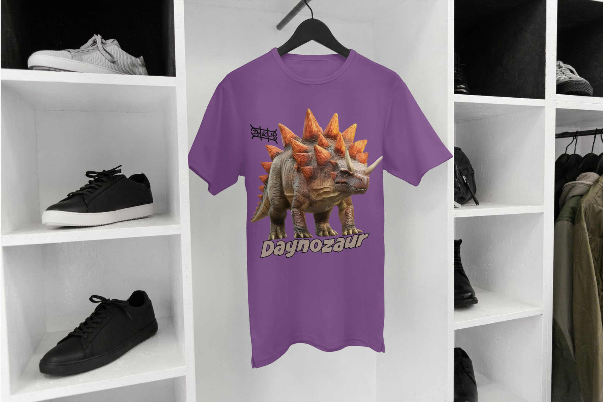 Daynozaur Stegosaurus Kinder T-Shirt | Dino Print Design