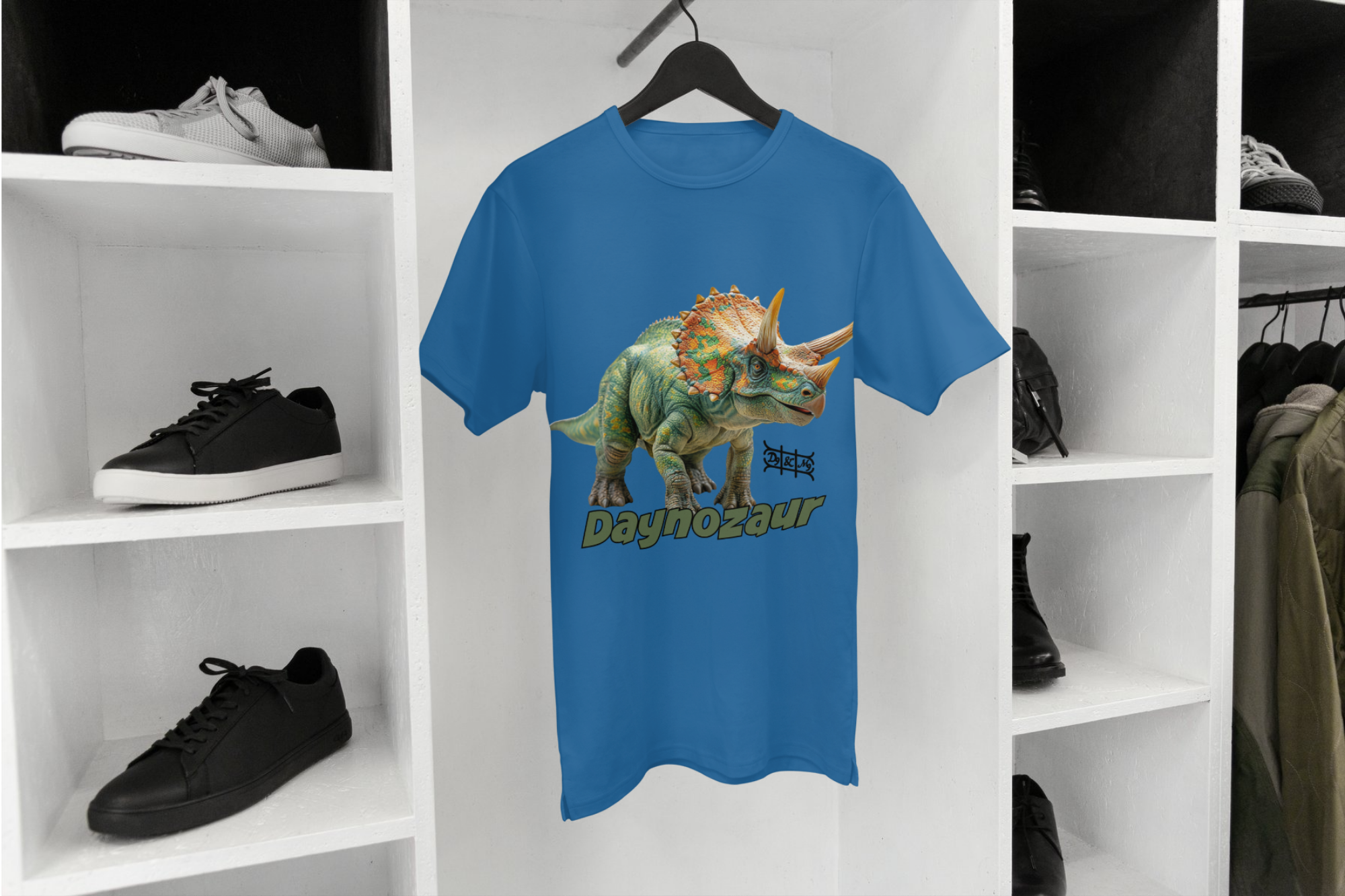 Daynozaur Triceratops Kinder T-Shirt | Dino Print Design