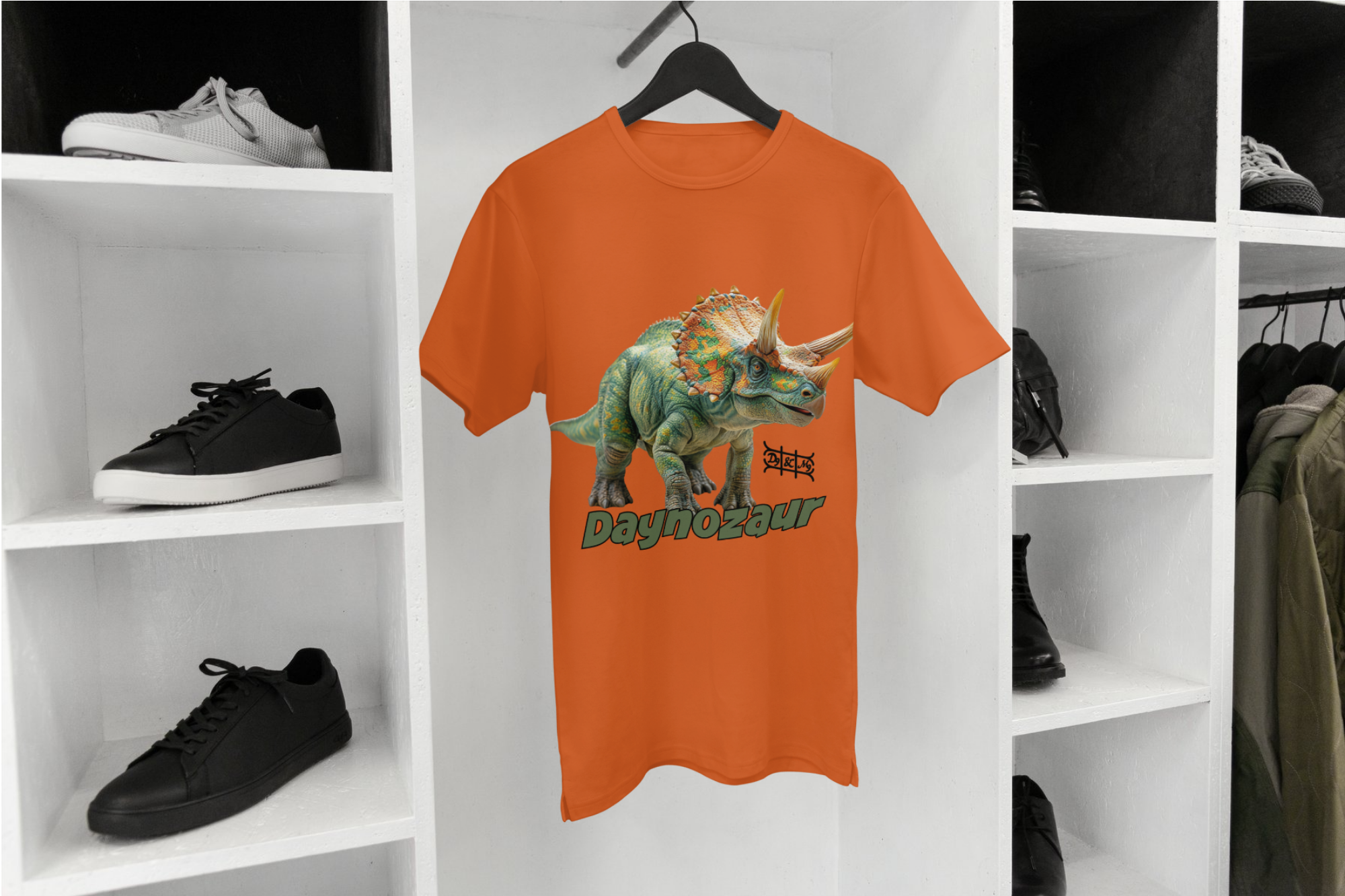 Daynozaur Triceratops Kinder T-Shirt | Dino Print Design
