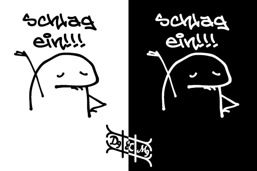 "Schlag ein!!!" Lustiges Statement T-Shirt - 100% Baumwolle
