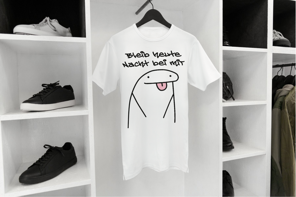 "Bleib heute Nacht bei mir" Lustiges Statement T-Shirt - 100% Baumwolle