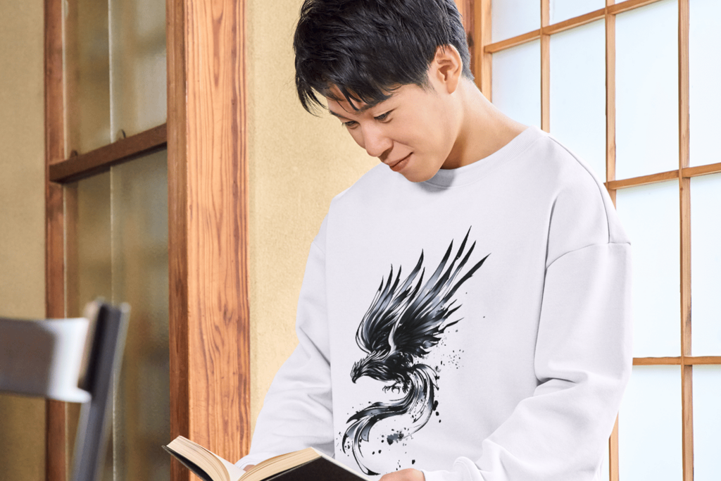 Phoenix Sweatshirt - Vorderseite | Ink Art Design