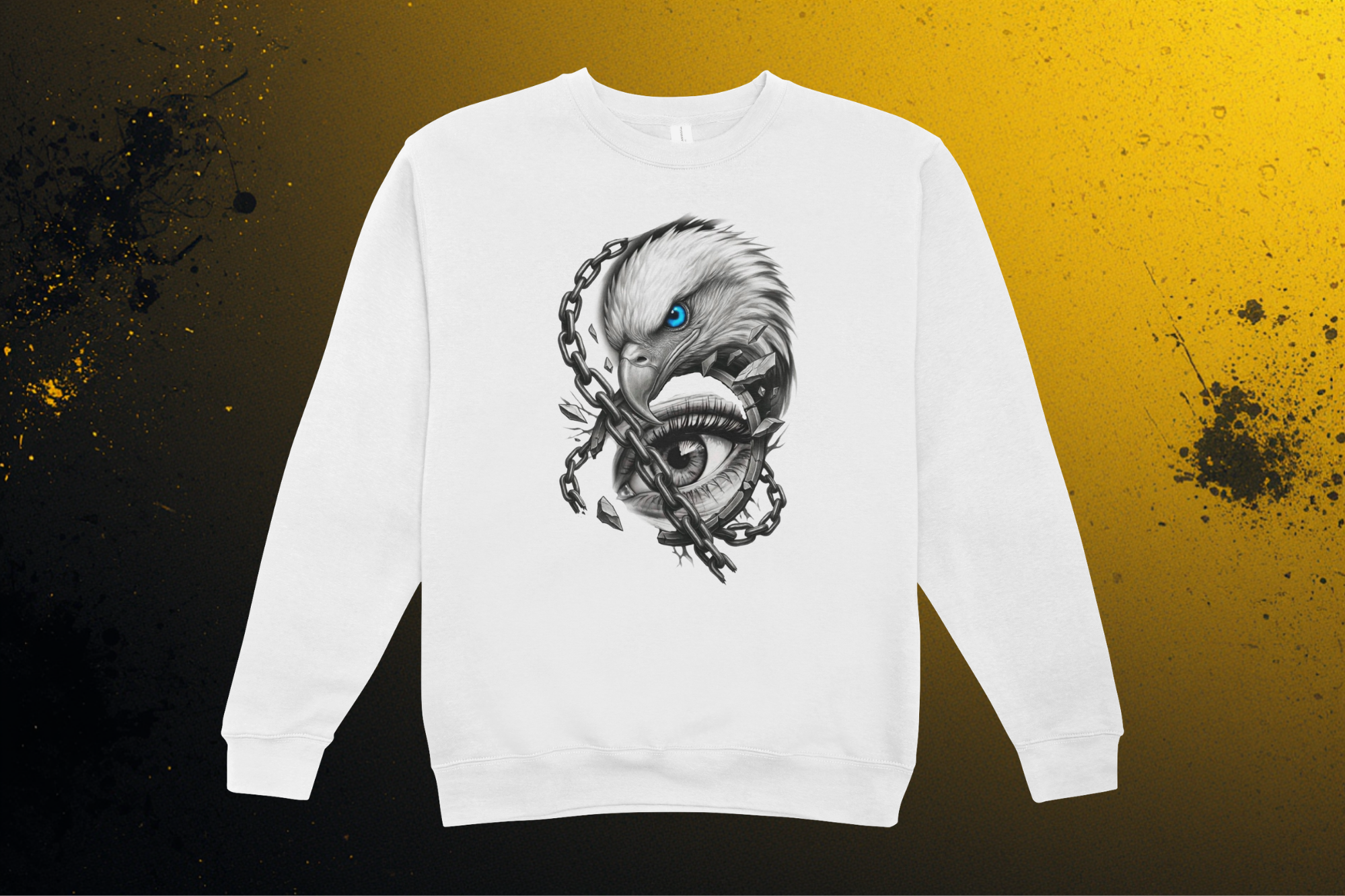 Adler bricht Ketten Sweatshirt - Vorderseite | Street Art Design