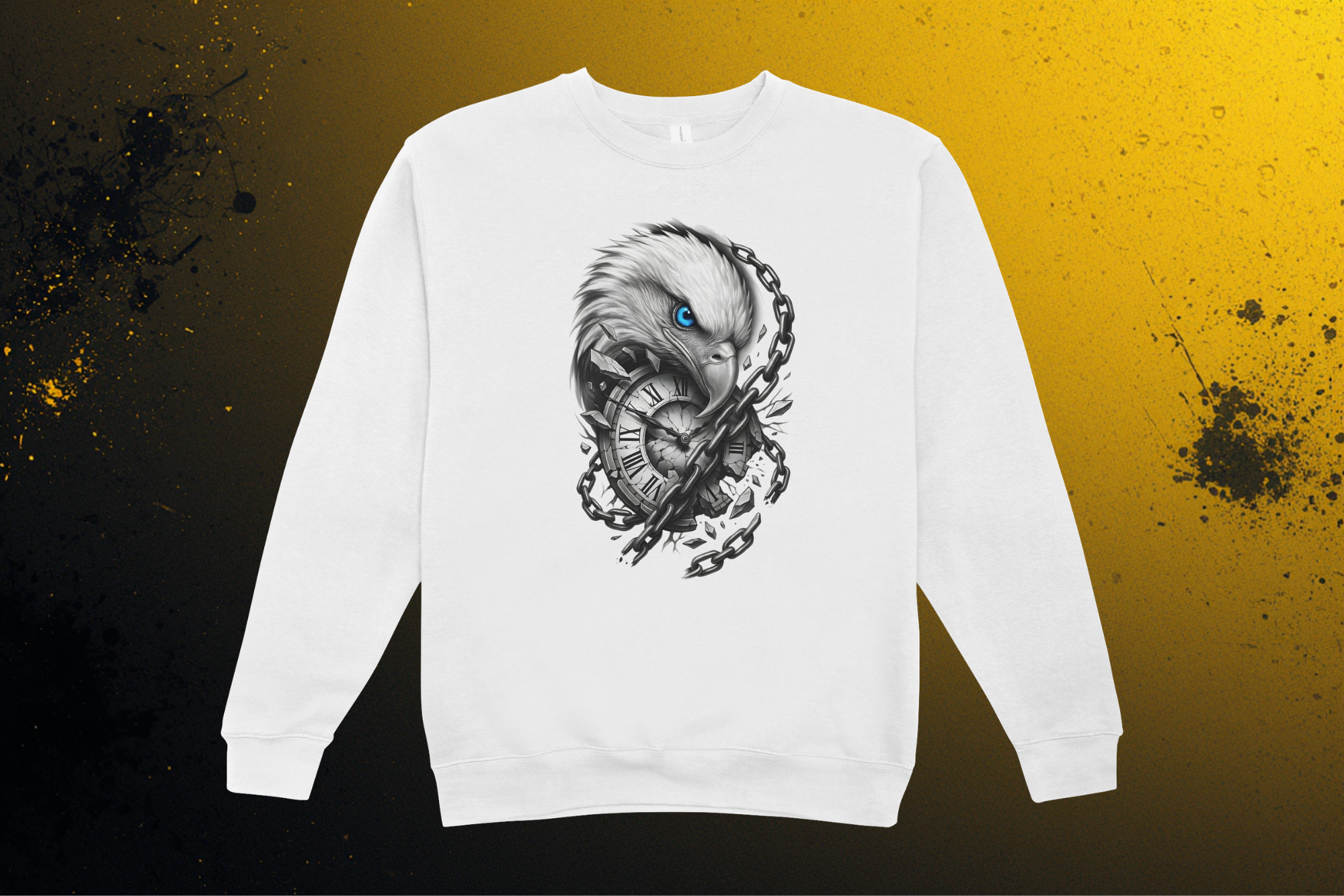Adler & Uhr Sweatshirt - Vorderseite | Tattoo Art Design