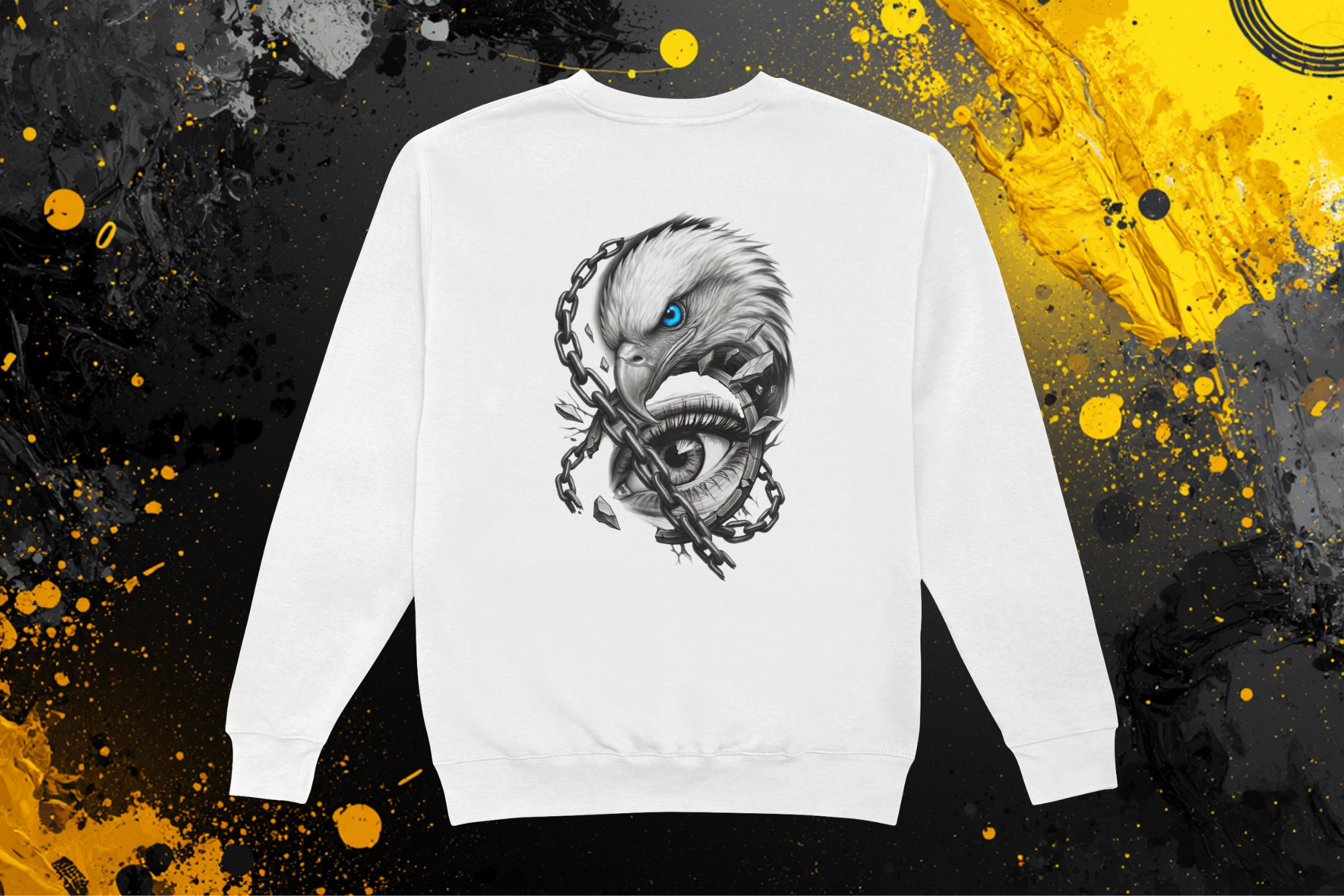 Adler bricht Ketten Sweatshirt - Rückseite | Street Art Design