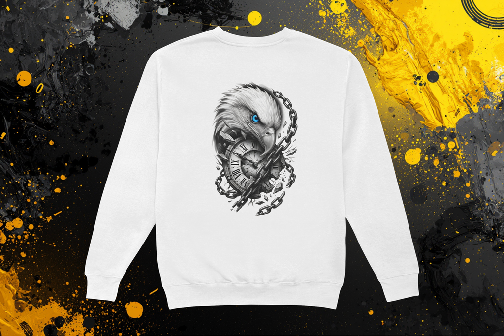 Adler & Uhr Sweatshirt - Rückseite | Tattoo Art Design