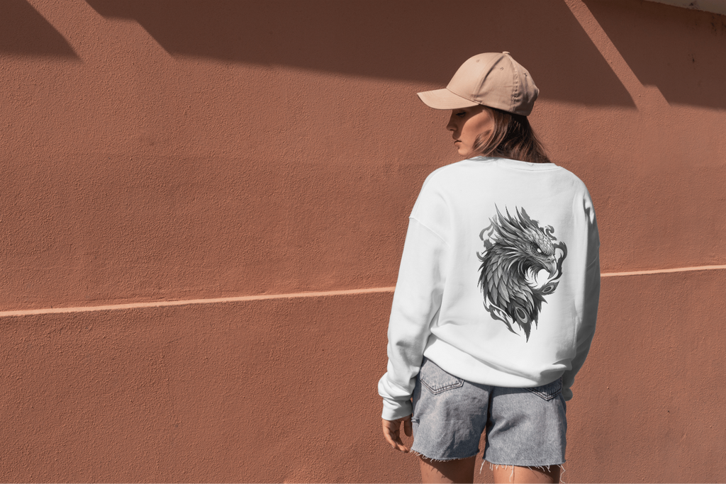 Drachen-Adler Sweatshirt - Rückseite | Fantasy Design
