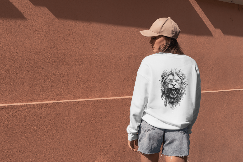 Löwe Sweatshirt - Rückseite | Sketch Art Design
