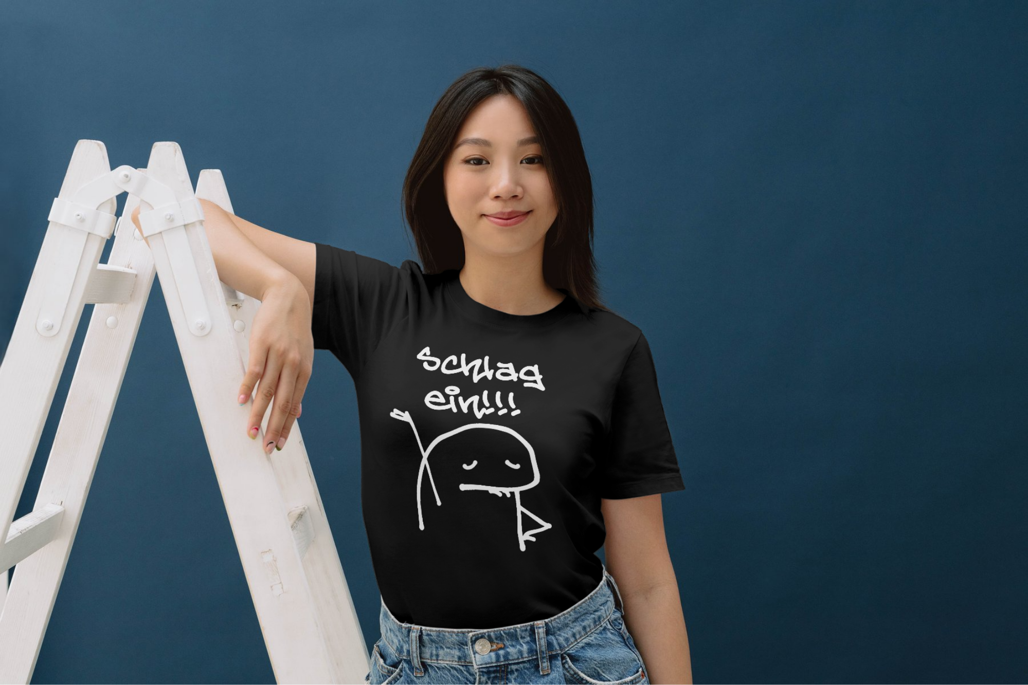 "Schlag ein!!!" Lustiges Statement T-Shirt - 100% Baumwolle