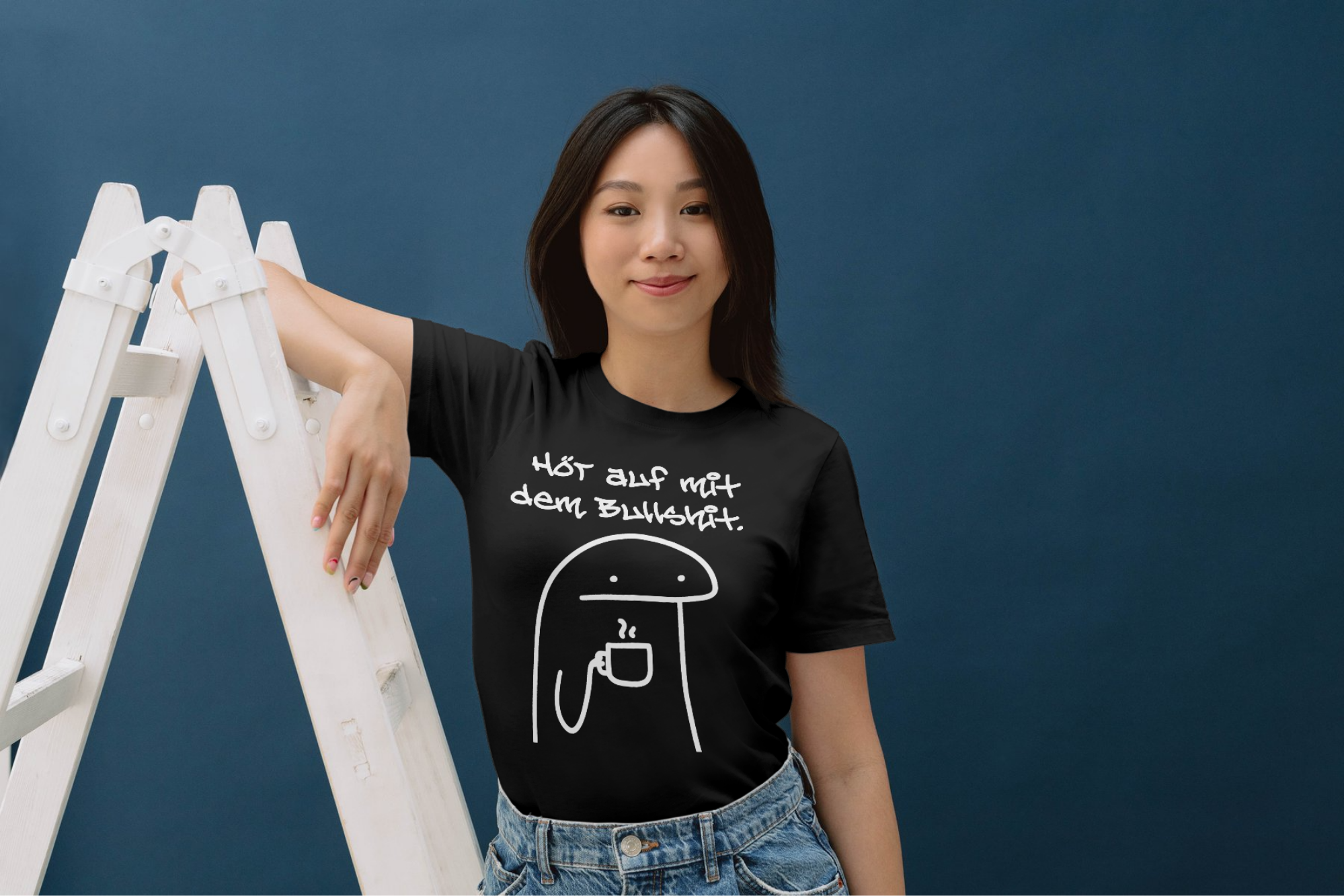 "Hör auf mit dem Bullshit." Lustiges Statement T-Shirt - 100% Baumwolle