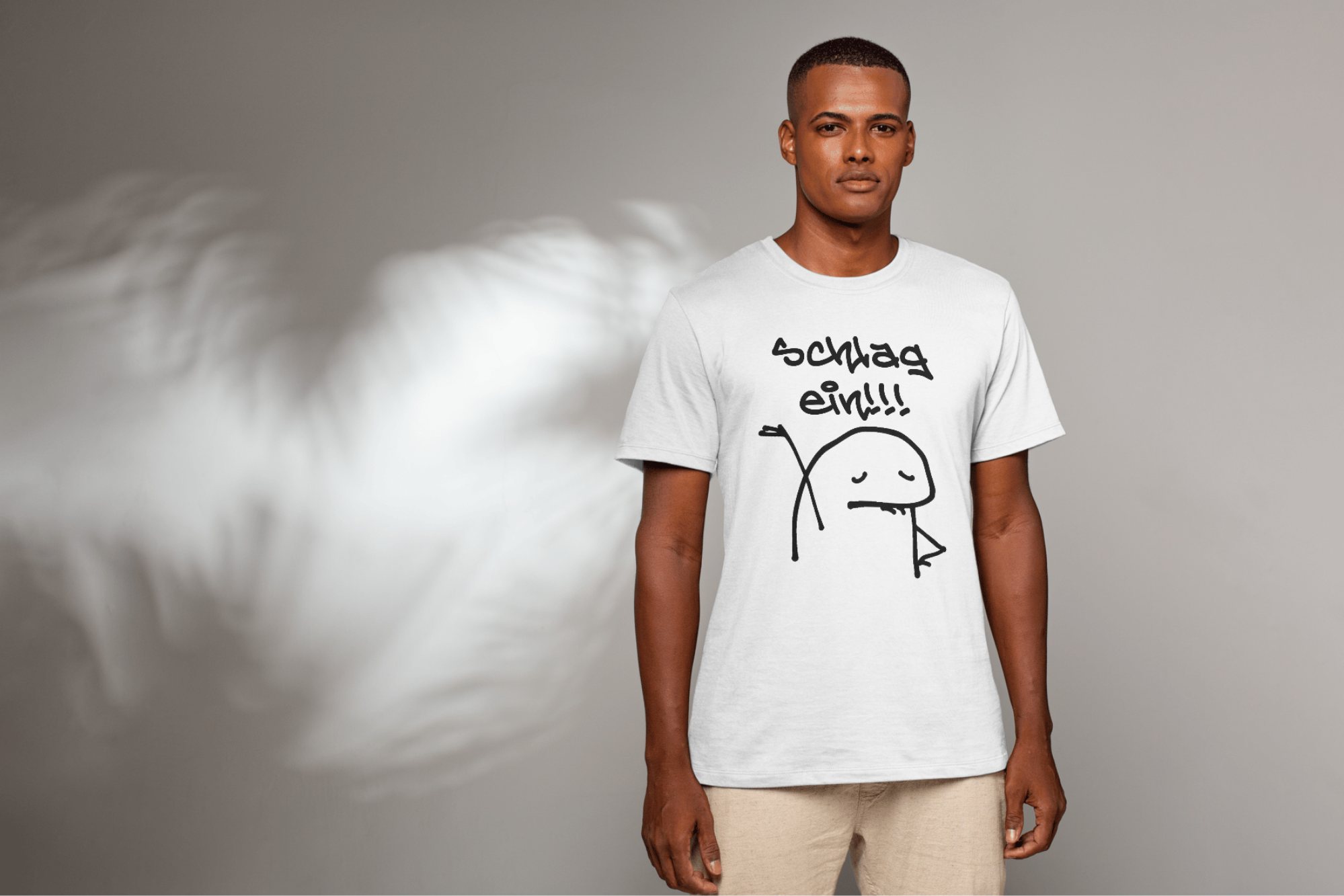 "Schlag ein!!!" Lustiges Statement T-Shirt - 100% Baumwolle