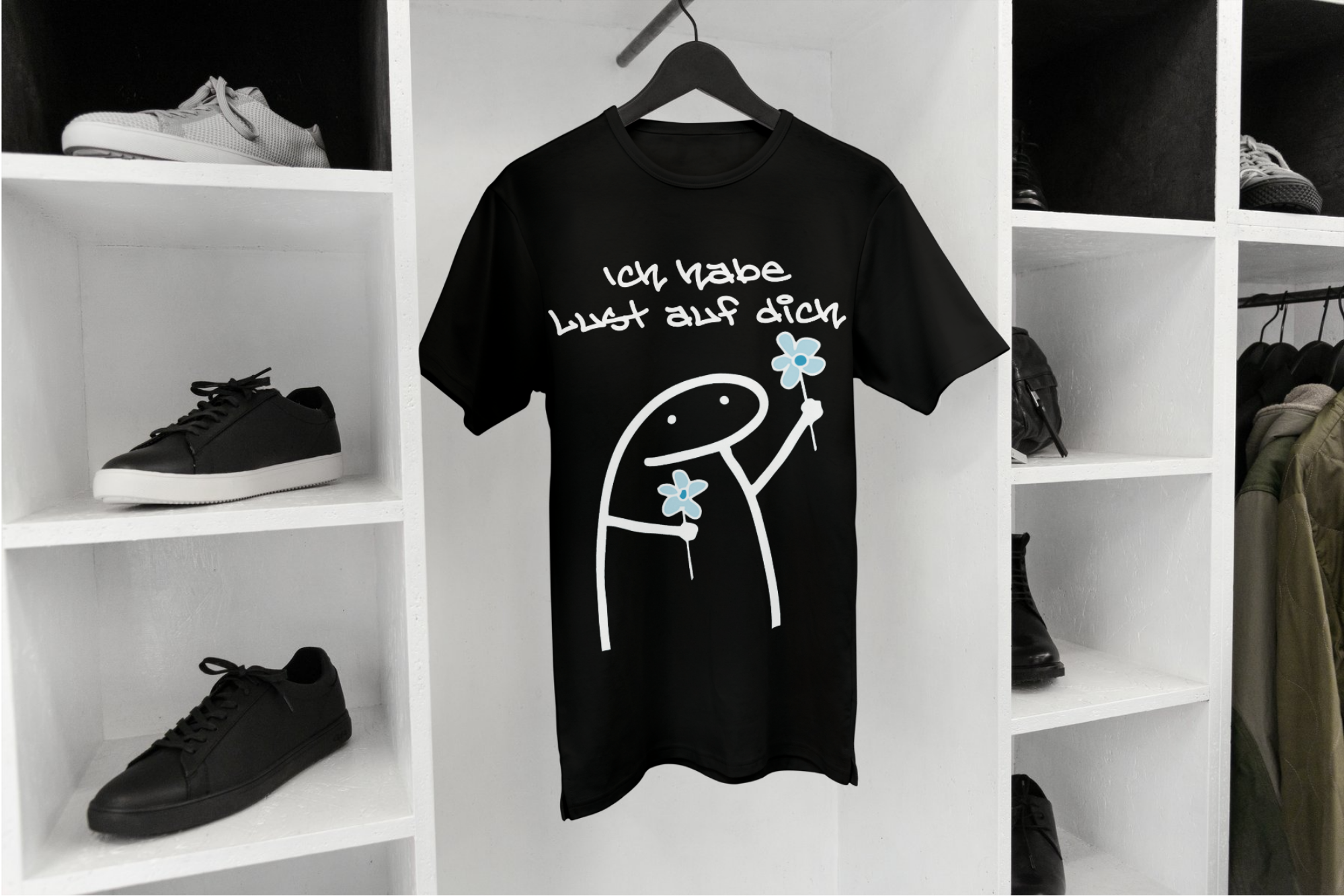 "Ich habe Lust auf dich" Lustiges Statement T-Shirt - 100% Baumwolle