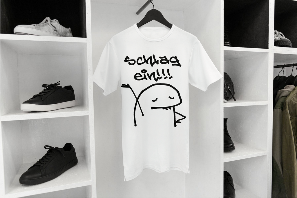 "Schlag ein!!!" Lustiges Statement T-Shirt - 100% Baumwolle